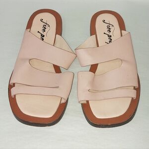 Free People Sandals Size 38 EU Pink Leather Open Toe Comfort Beach Summer Shoes